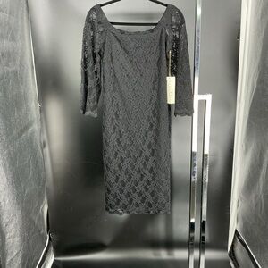 Chic Black Lace Long Sleeve Dress